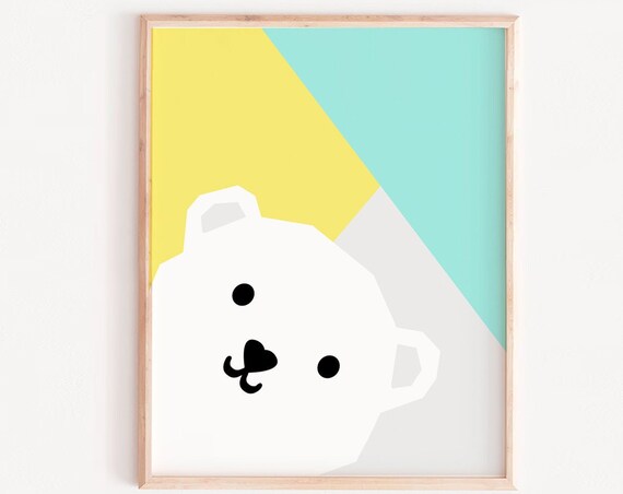 Baby Boy Nursery Print Wall Art Prints Bear Decor Boys Room Travel Kids Playroom Gift For Newborn