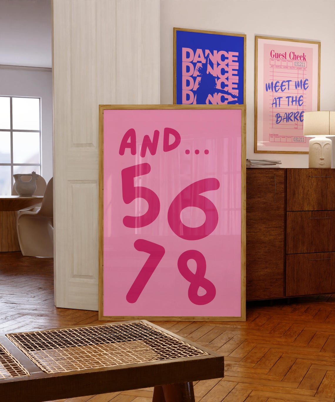 Pink Dance Count Poster And 5 6 7 8 Bold Typography Dancer Room Decor - Image 3