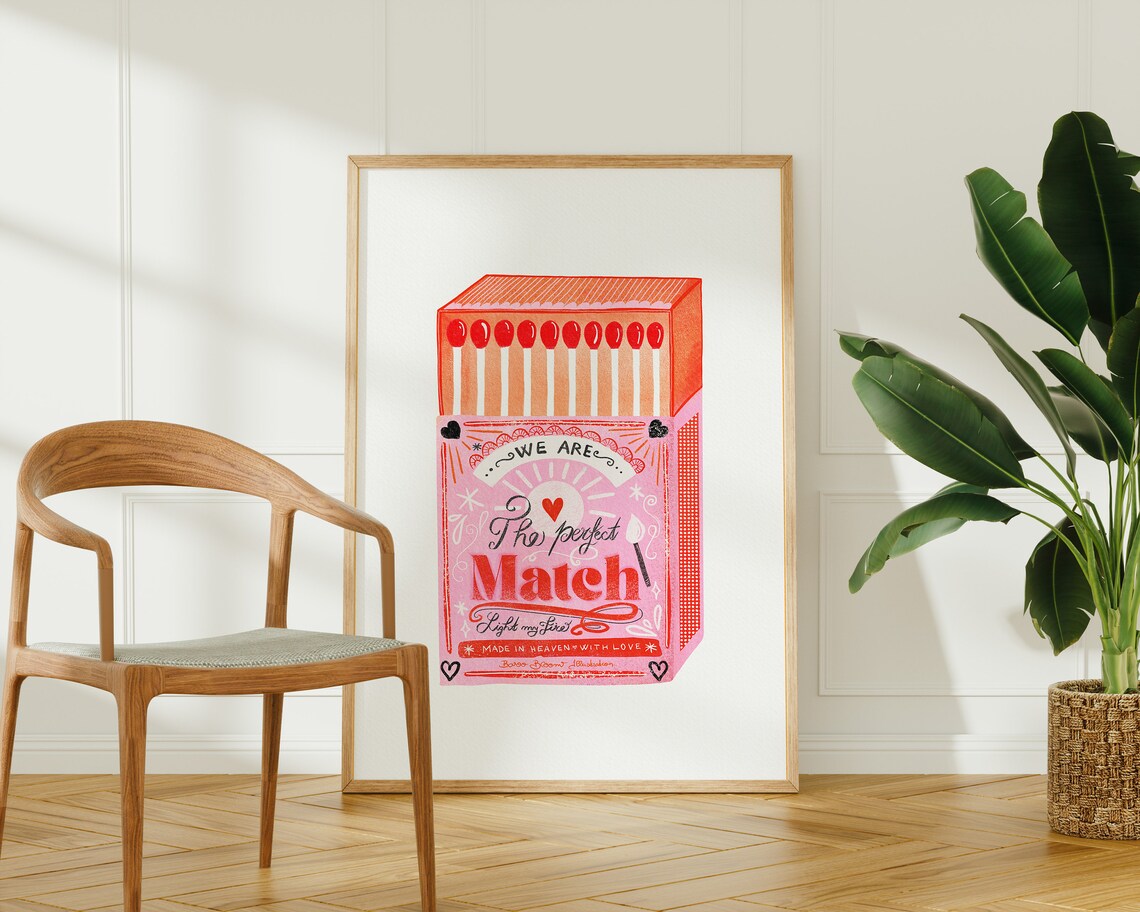 Perfect Match Pink Matchbox Vintage Poster Print - Image 2