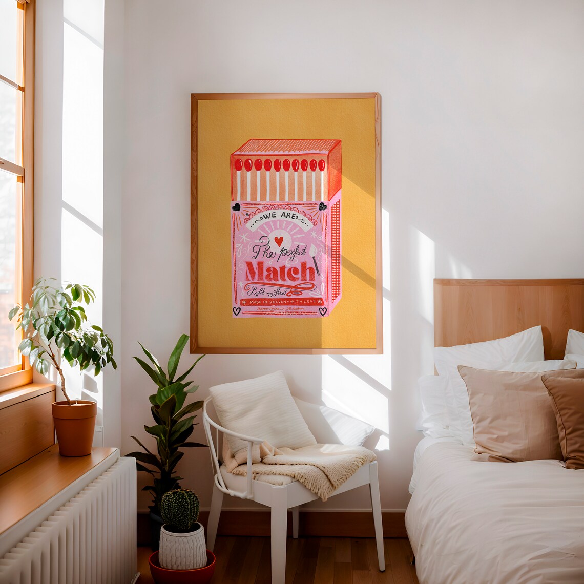 Perfect Match Matchbox Retro Print, Valentine Decor - Image 2