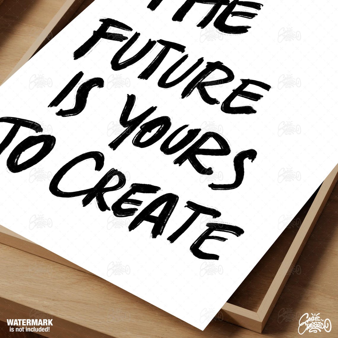 The Future Is Yours to Create in Black Script Quote Wall Poster - Image 3