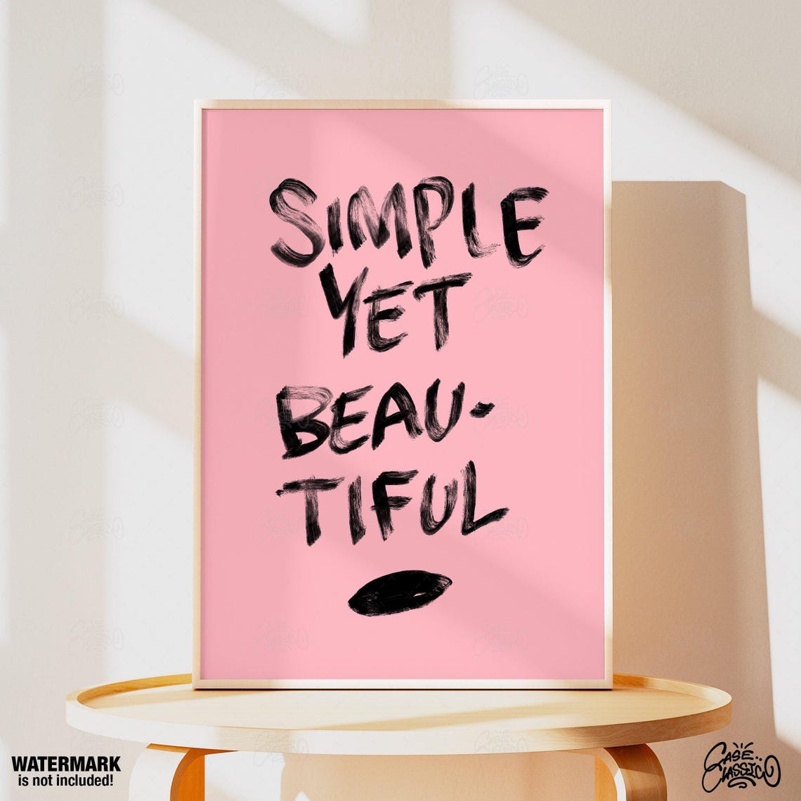 Simple Yet Beautiful Black Brush Text on Pink Minimal Poster - Image 4