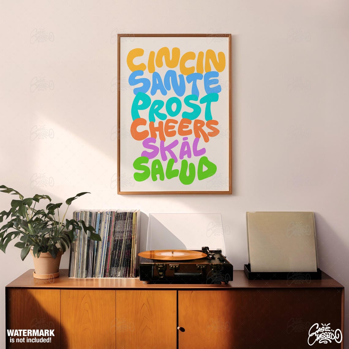 Cin Cin Sante Prost Cheers Multilingual Toast Bubble Bar Poster - Image 3