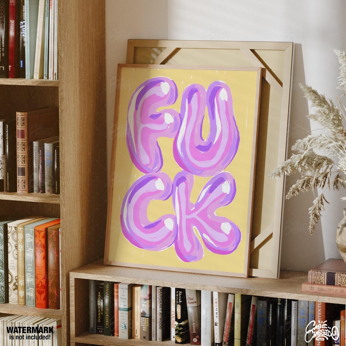 Fuck Purple Pink Bubble Letters Playful Profanity Statement Poster - Image 2