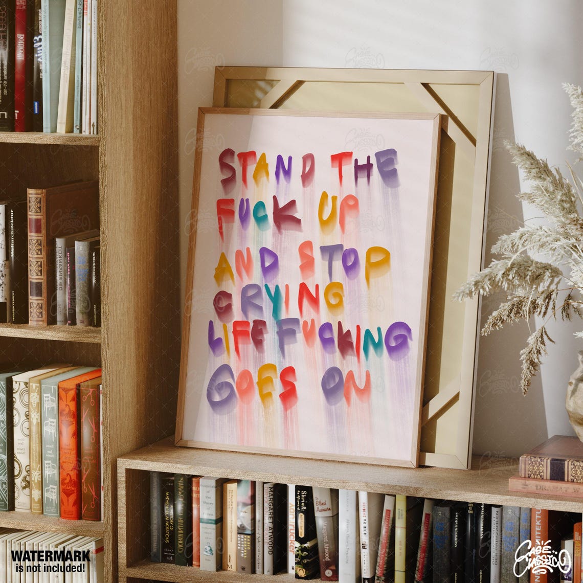 Stand The Fuck Up And Stop Crying Rainbow Tough Love Quote Poster - Image 2