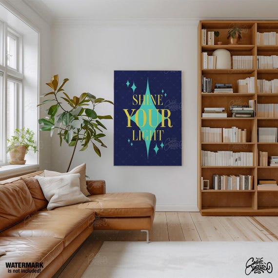 Shine Your Light Bathroom Prints Typography Print Love Bar Poster Motivational Poster Toilet Prints Quote Print Indie Room Decor