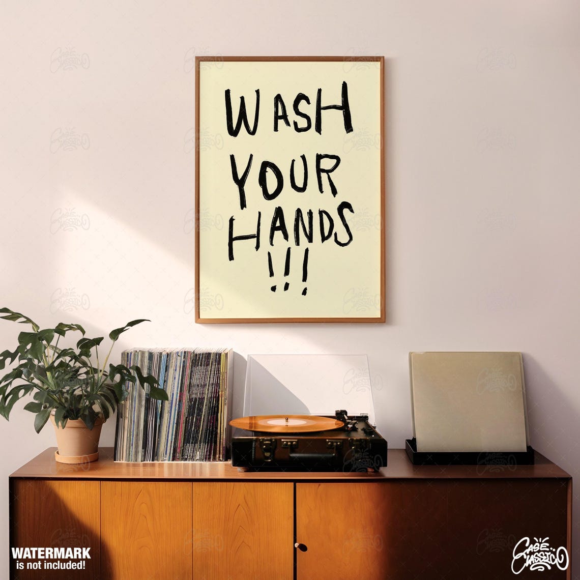 Wash Your Hands Funny Bathroom Poster in Handwritten Letters - Image 3