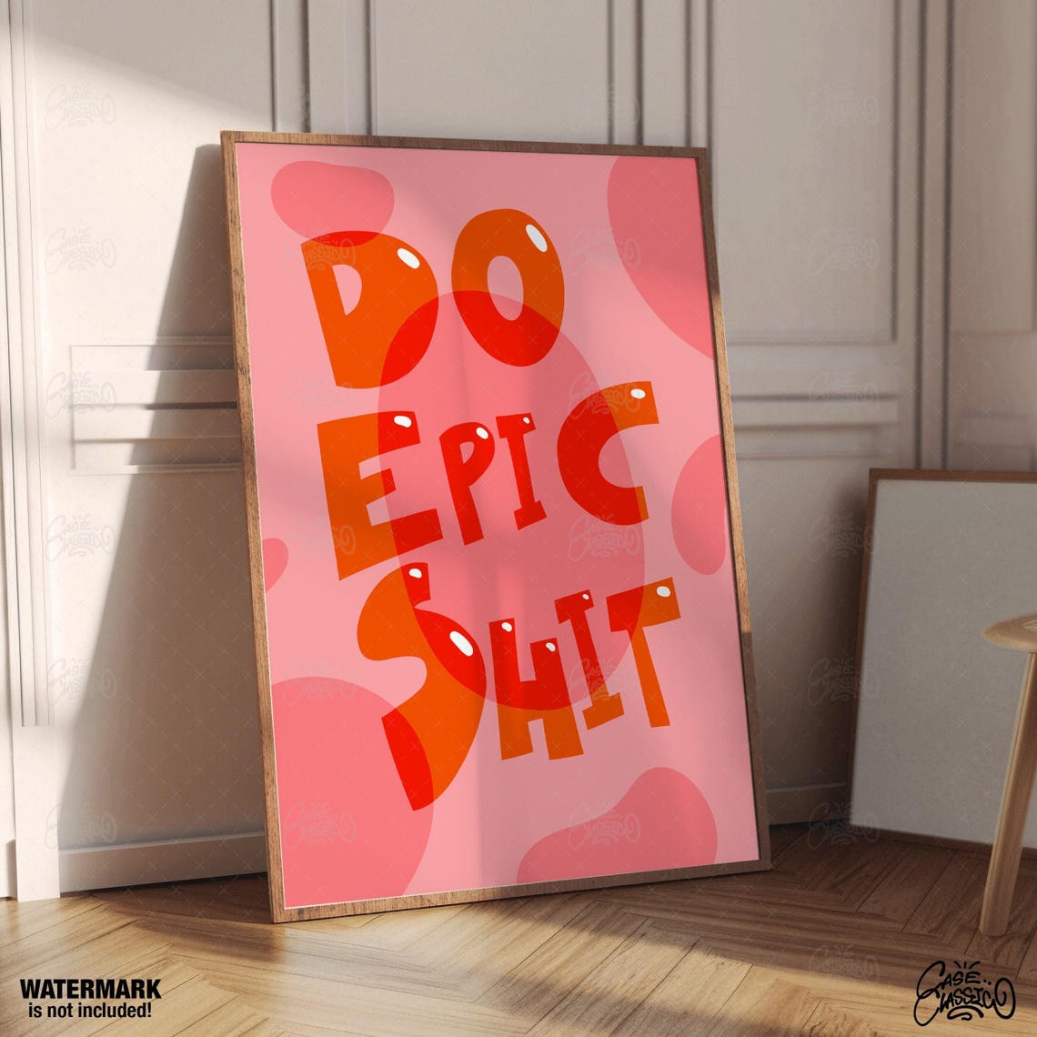 Do Epic Shit Orange Bold Typography Funny Quote Poster For Walls - Image 3