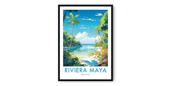Riviera Maya Travel Poster, Fine Art Print