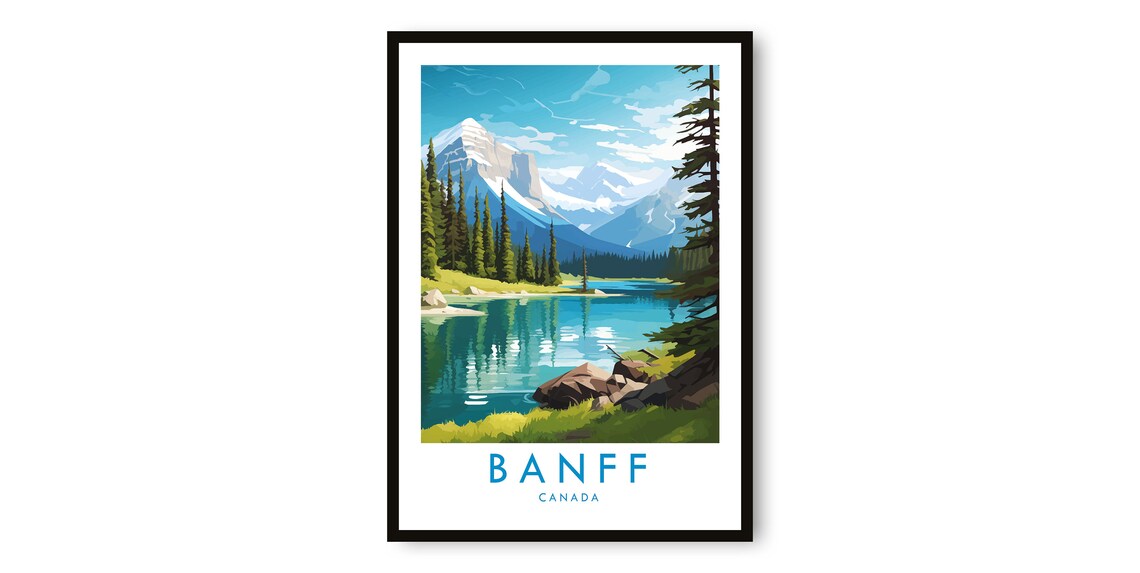 Banff Travel Poster, Canada Travel Decor Print