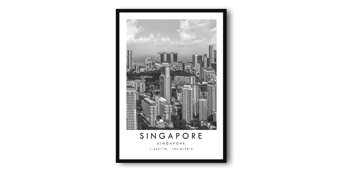 Singapore Travel Poster, Minimalist Travel Art Print