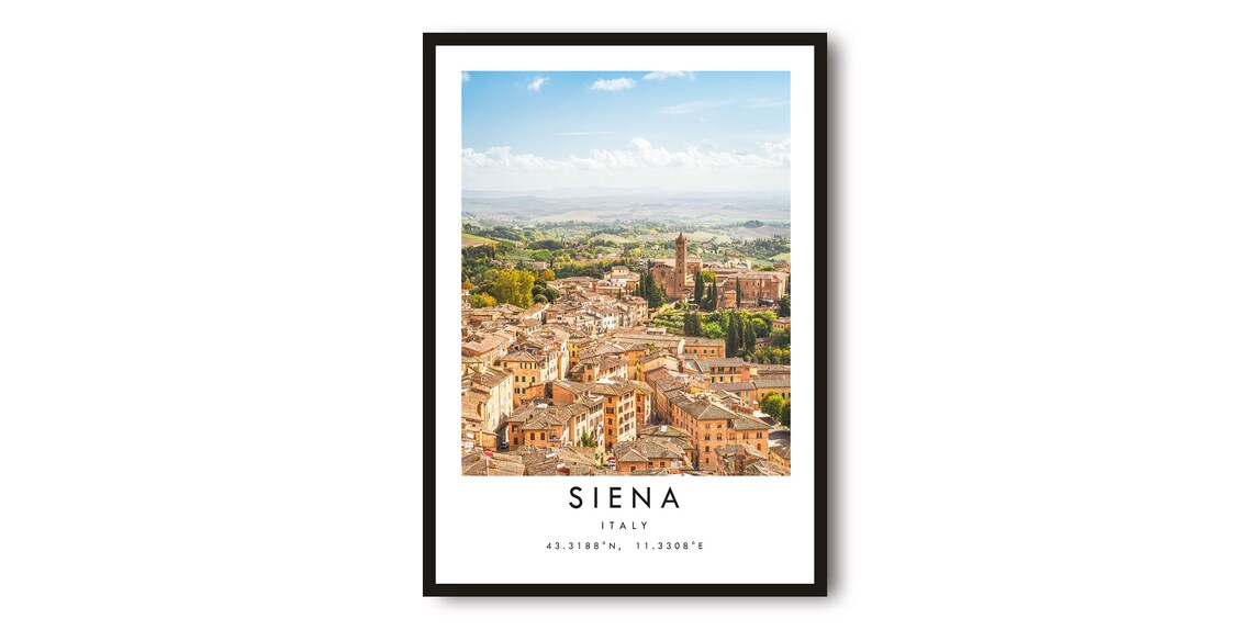 Siena Italy Old Town Rooftops Minimalist Photography Travel Print