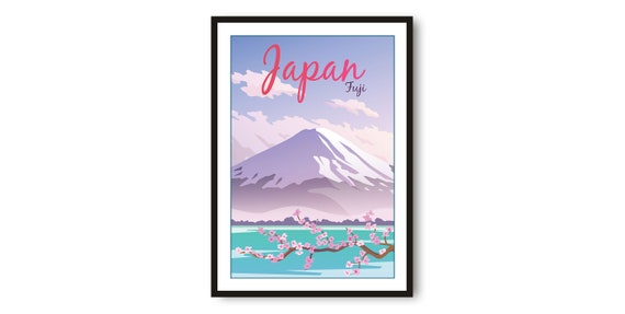 Mount Fuji Japan Minimalist Travel Poster Art Print