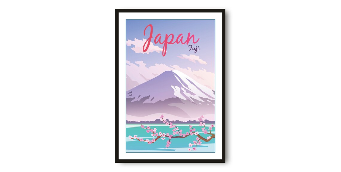 Mount Fuji Japan Minimalist Travel Poster Art Print