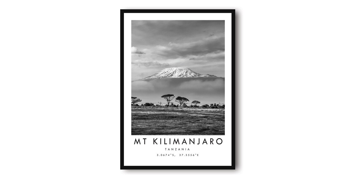 Mount Kilimanjaro Minimalist Africa Travel Poster