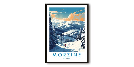 Morzine Travel Poster, France Skiing Decor