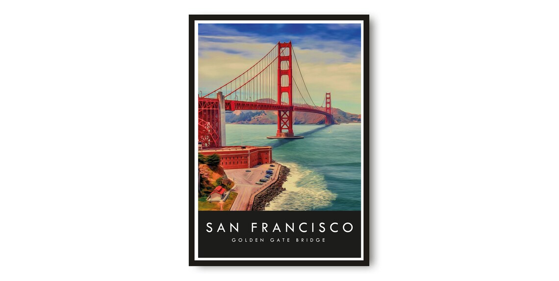 San Francisco Print Golden Gate Travel Poster