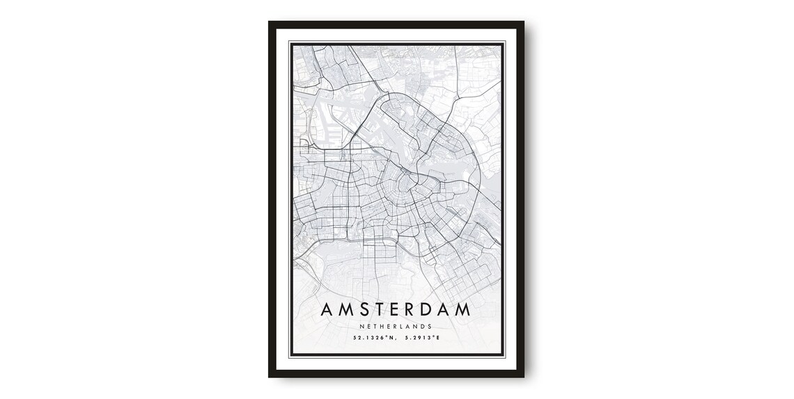 Amsterdam Map Art Print Netherlands City Poster