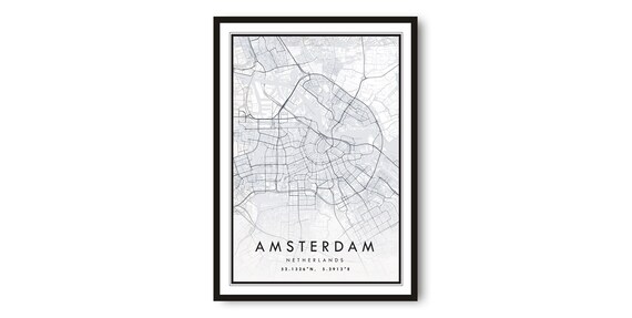Amsterdam Map Art Print Netherlands City Poster