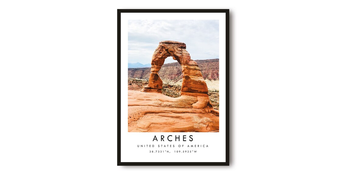 Arches National Park Poster Delicate Arch Utah Red Rock Landscape Photo