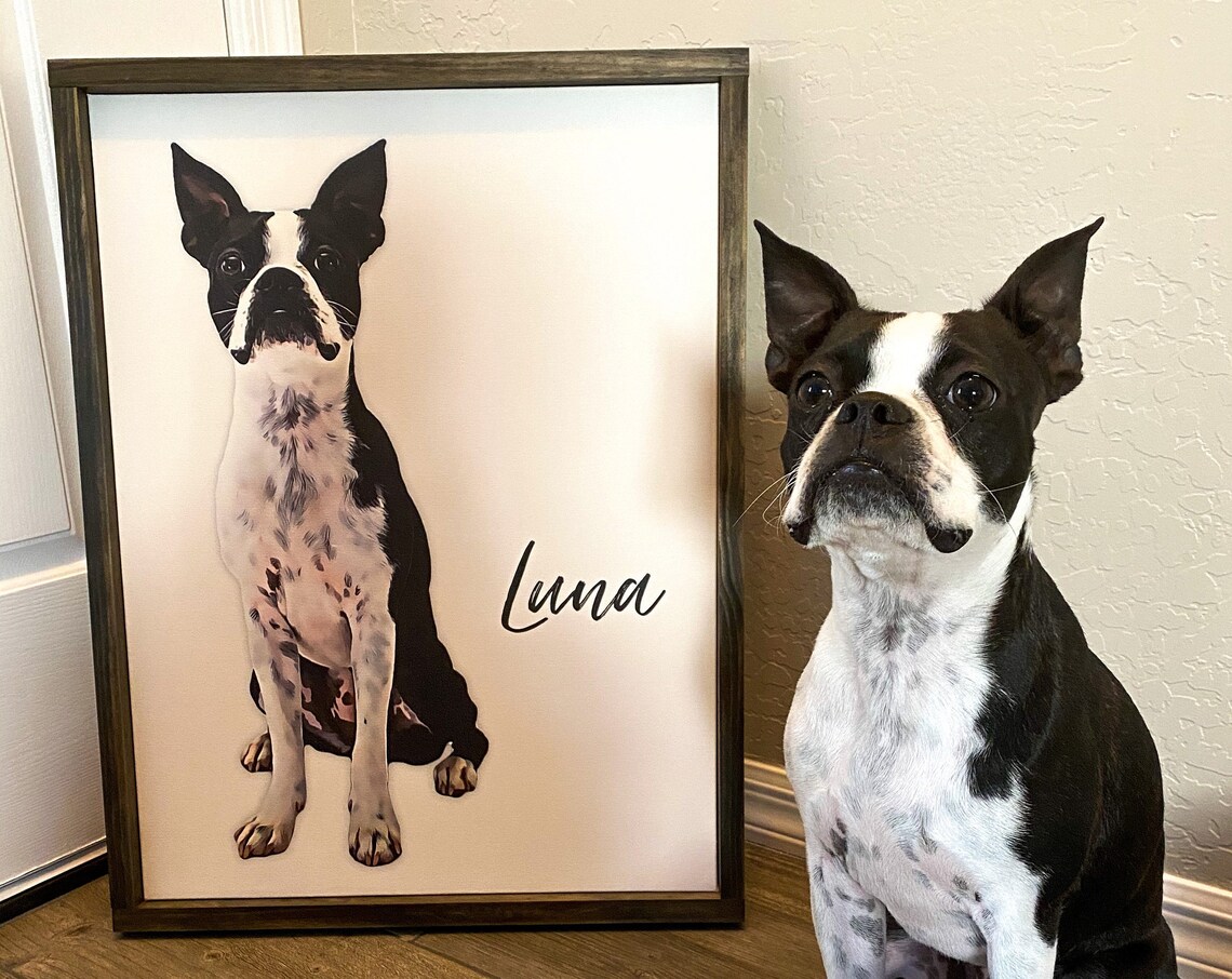 Custom Pet Portrait Oil Effect, Birthday Gift Art Print