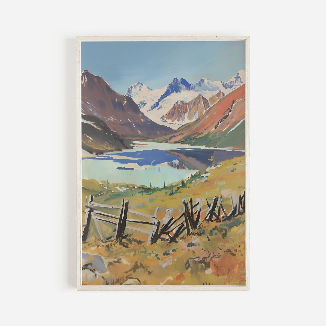 Gates Of The Arctic Alpine Lake Snowy Peaks Lodge Style Poster