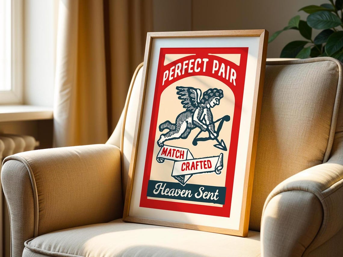 Perfect Pair Match Crafted Heaven Sent Cupid Valentine Poster - Image 2