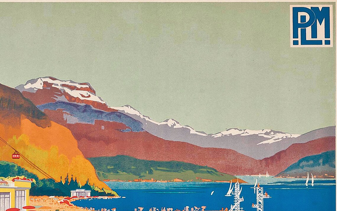 Annecy French Alps Vintage Travel Poster, South of France - Image 2