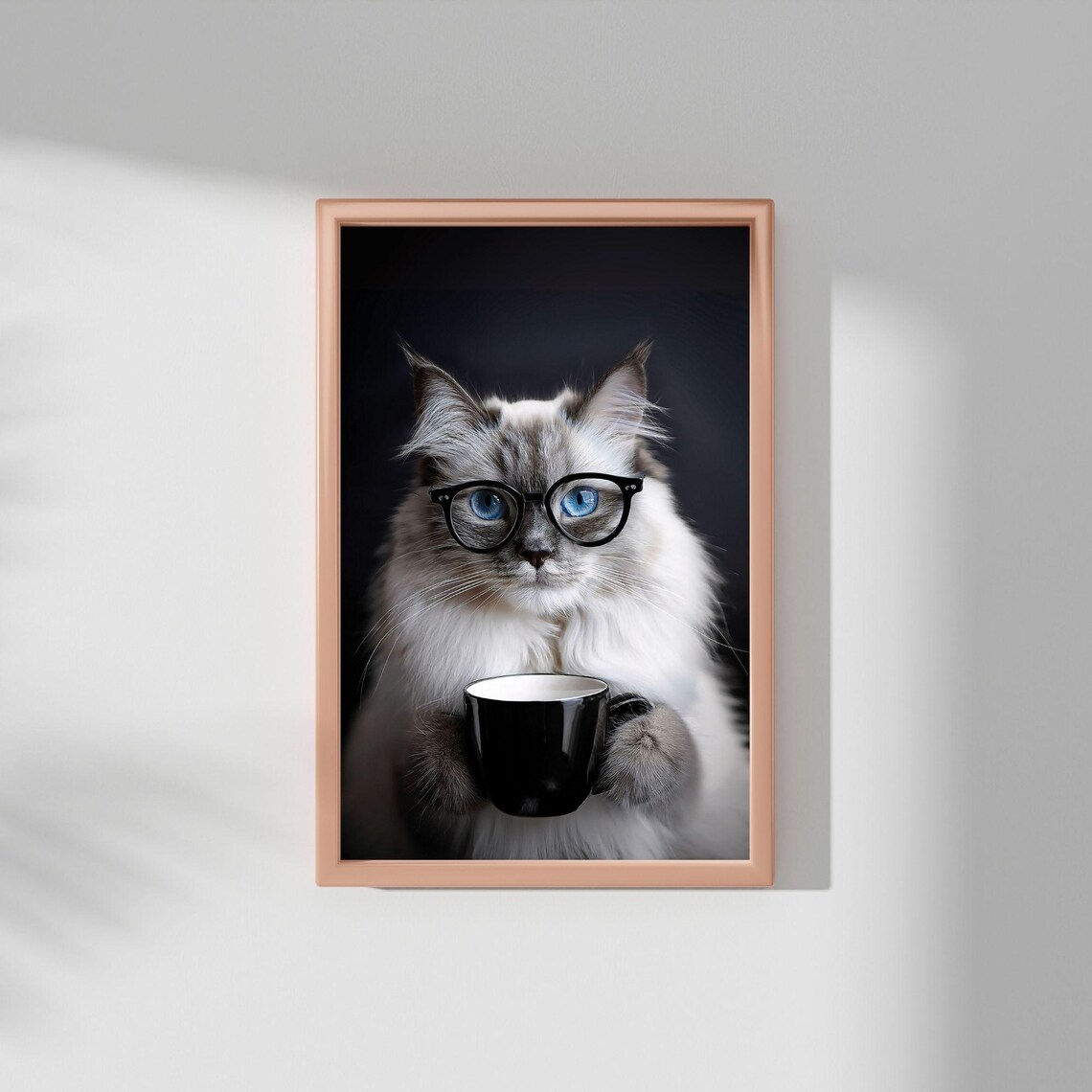 Ragdoll Cat Drinking Coffee, Funny Kitchen Art Print - Image 3