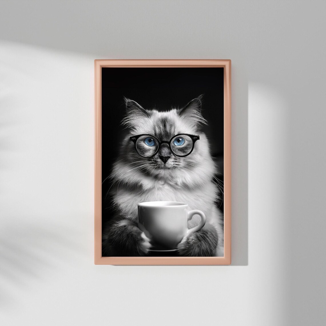 Cat Drinking Coffee, Vintage Kitchen Wall Decor - Image 2
