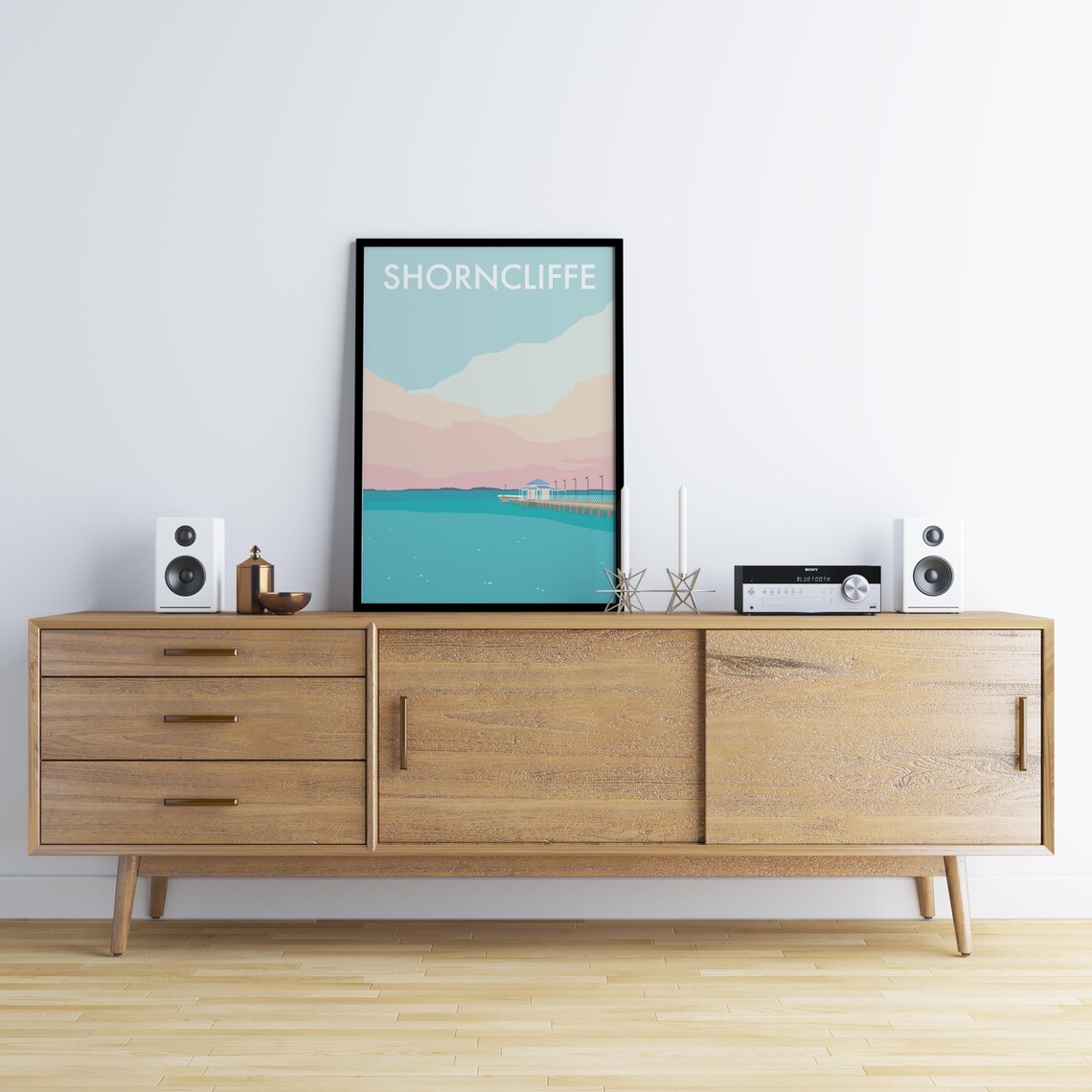 Shorncliffe Pier Pastel Sunset Brisbane Seaside Travel Poster - Image 3