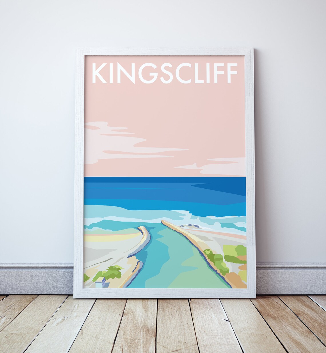 Kingscliff Beach Travel Poster, Northern Rivers Australia