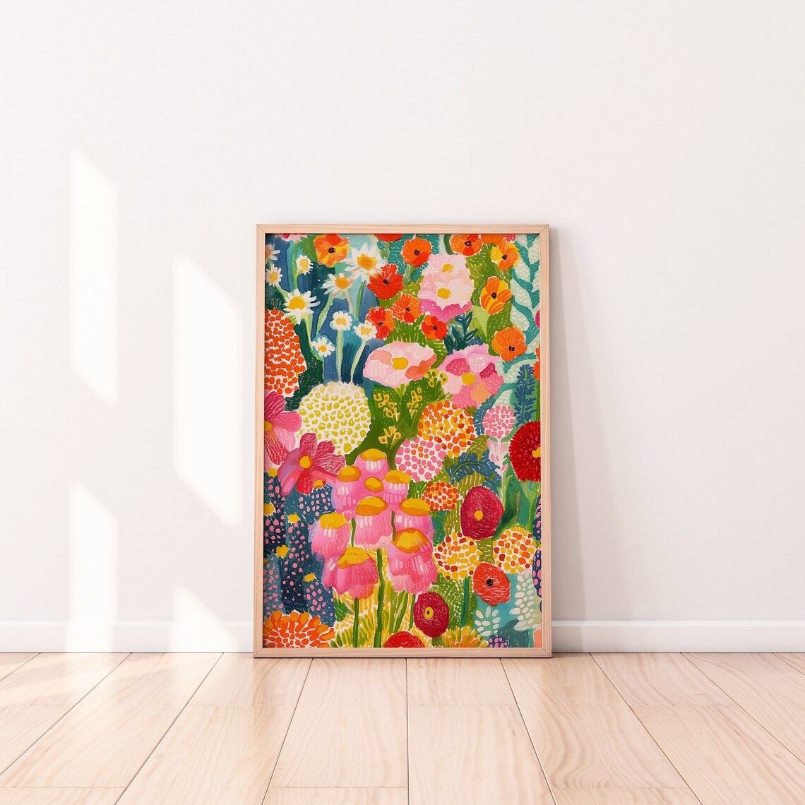 Abstract Floral Botanical Art Print, Colorful