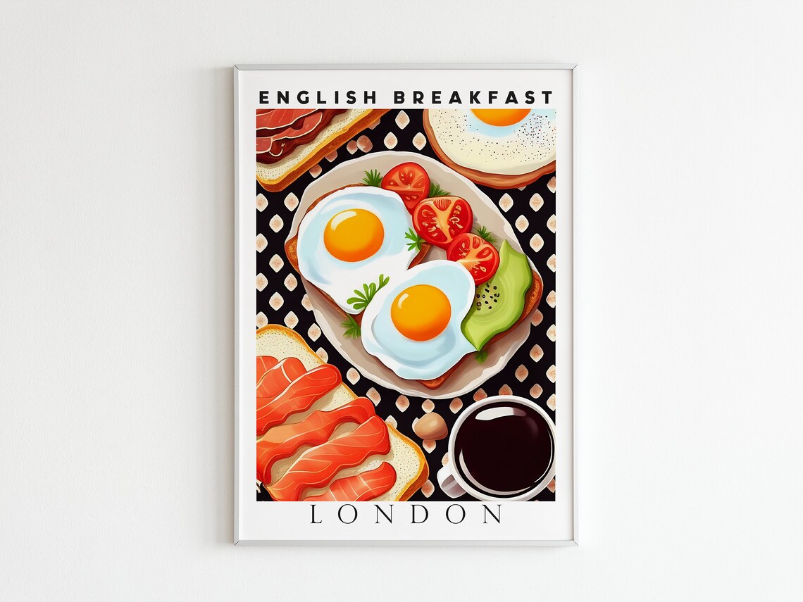 English Breakfast Pop Art Kitchen Poster Print