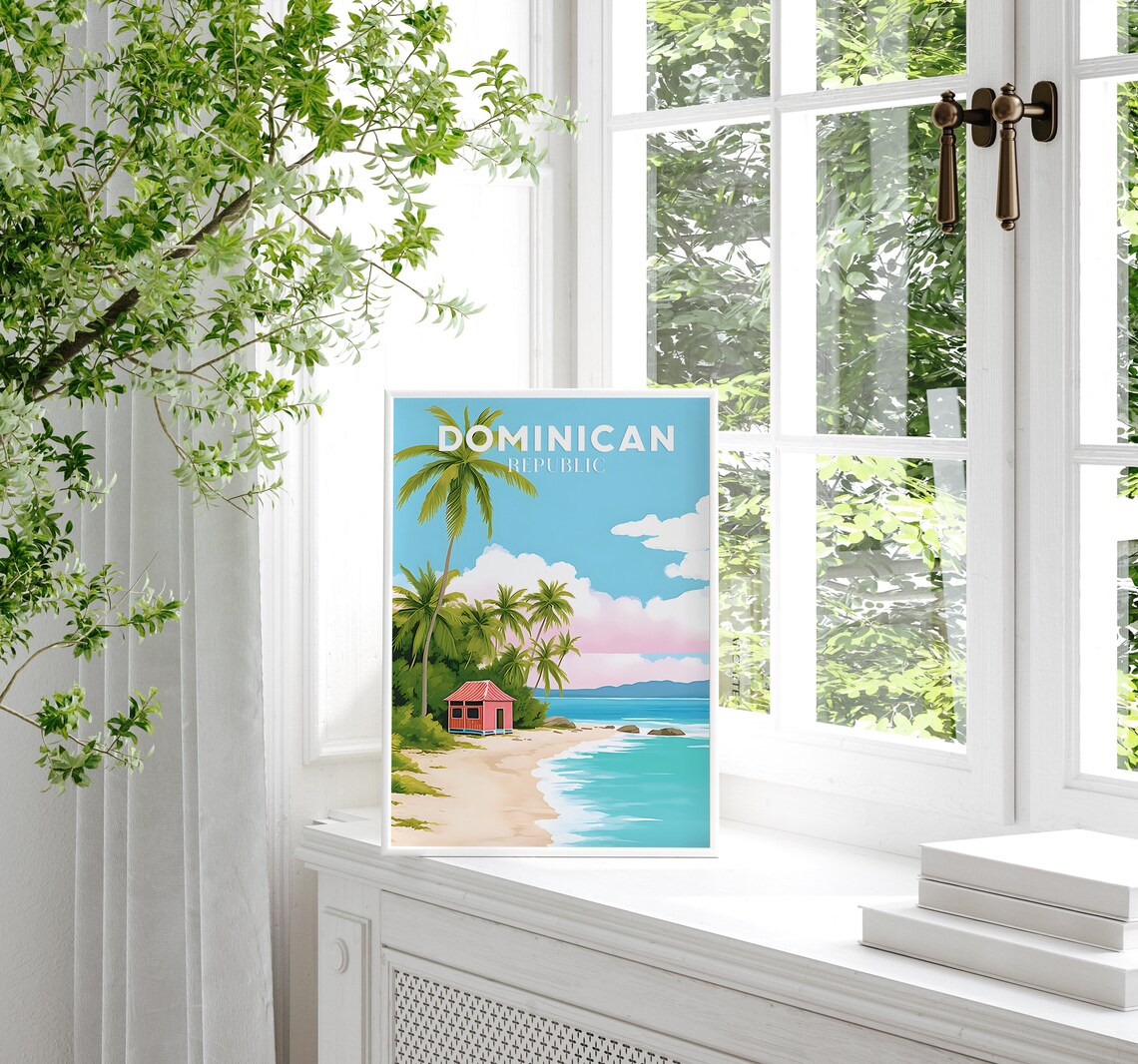 Dominican Republic Travel Illustration Art Print - Image 2