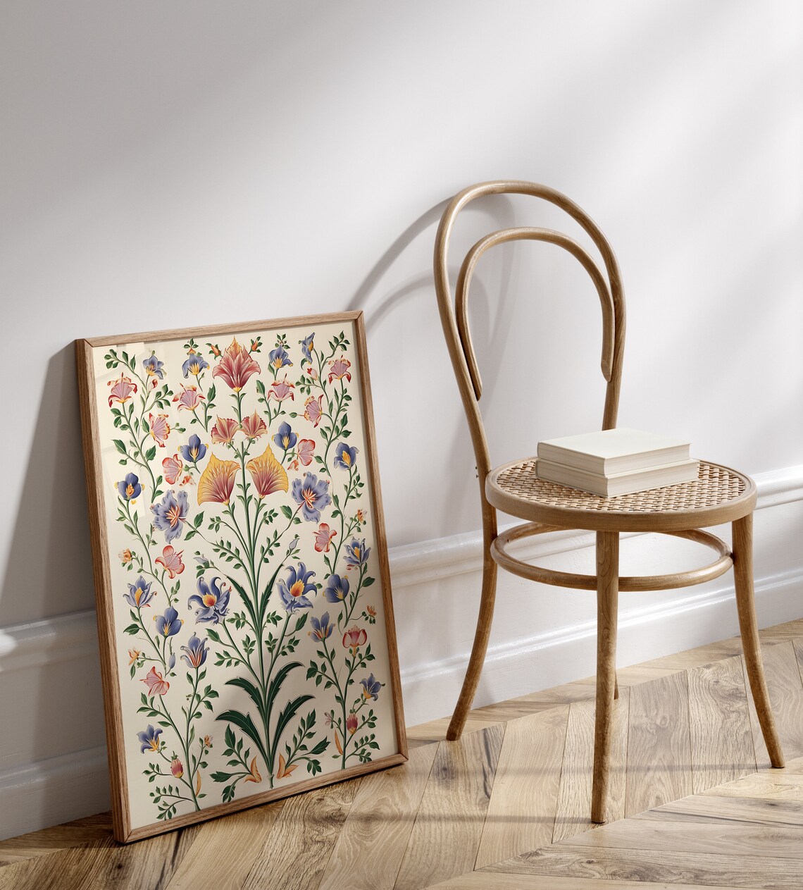 Vintage Mughal Floral Motifs Indian Art Poster - Image 3