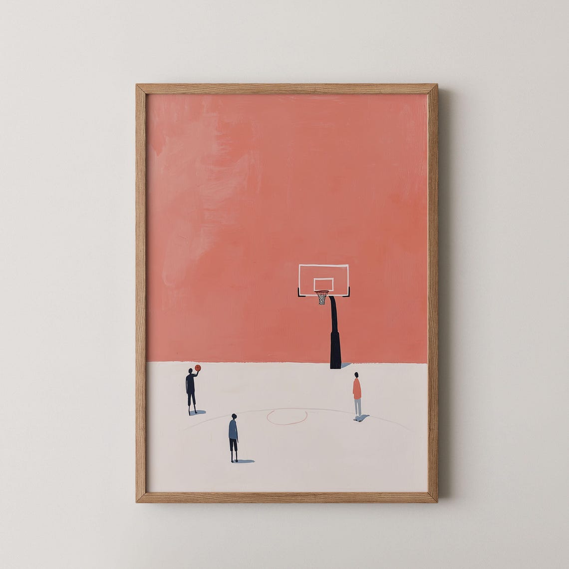 Minimalist Basketball Poster, Modern Office Decor
