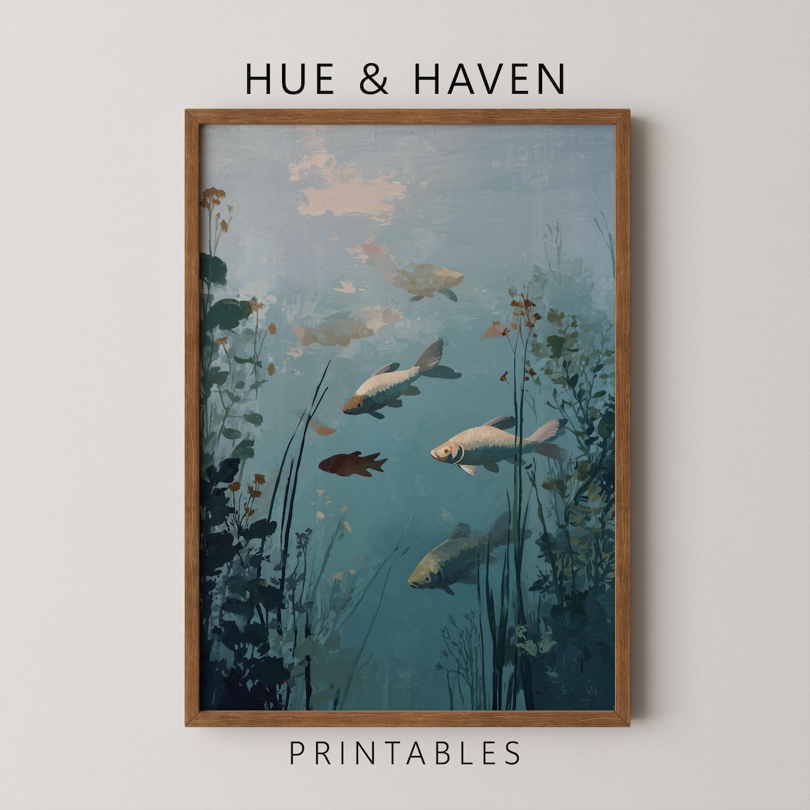 Fish Swimming Coastal Home Decor Art Print