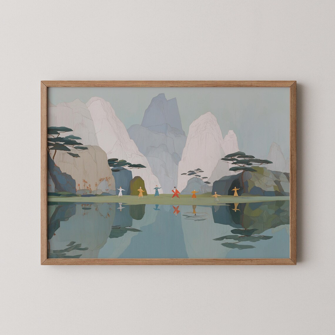 Tai Chi Forest Minimalist Asian Landscape Art Print