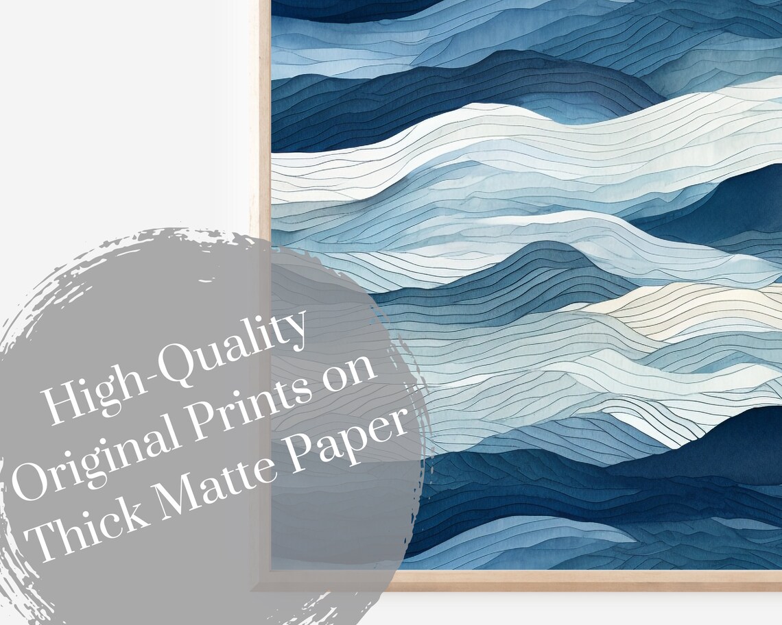 Boho Minimal Wave Art Print, Coastal Seascape - Image 3