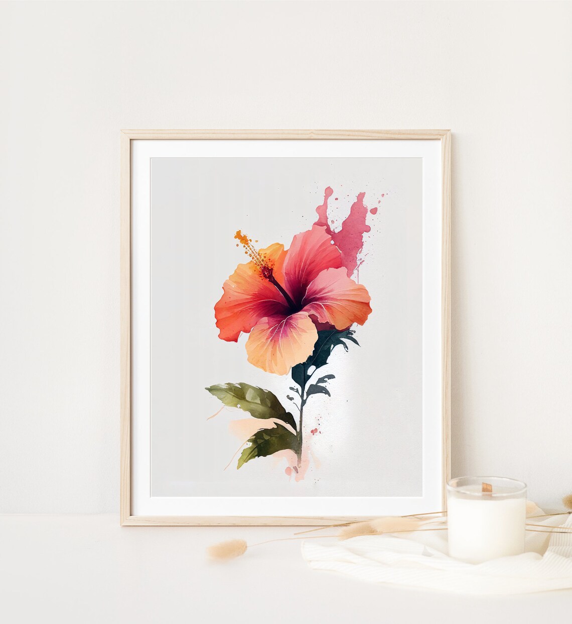 Hibiscus Watercolor Tropical Art Print, Boho Hawaii - Image 3