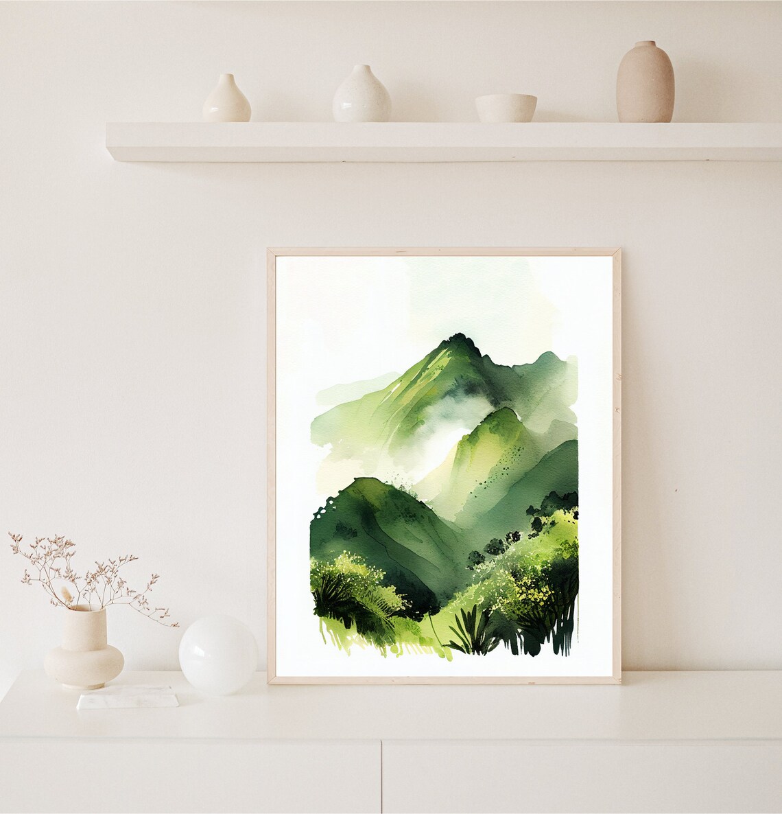 Hawaii Watercolor Coastal Art Print, Minimalist Boho - Image 2