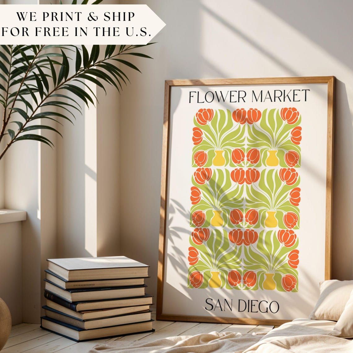 San Diego Flower Market, Botanical Art Print