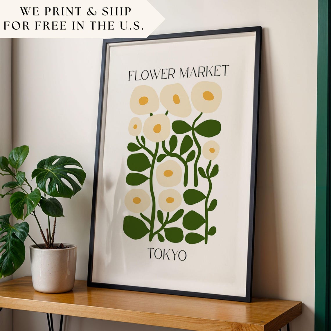 Tokyo Flower Market, Matisse Style Floral Art Print