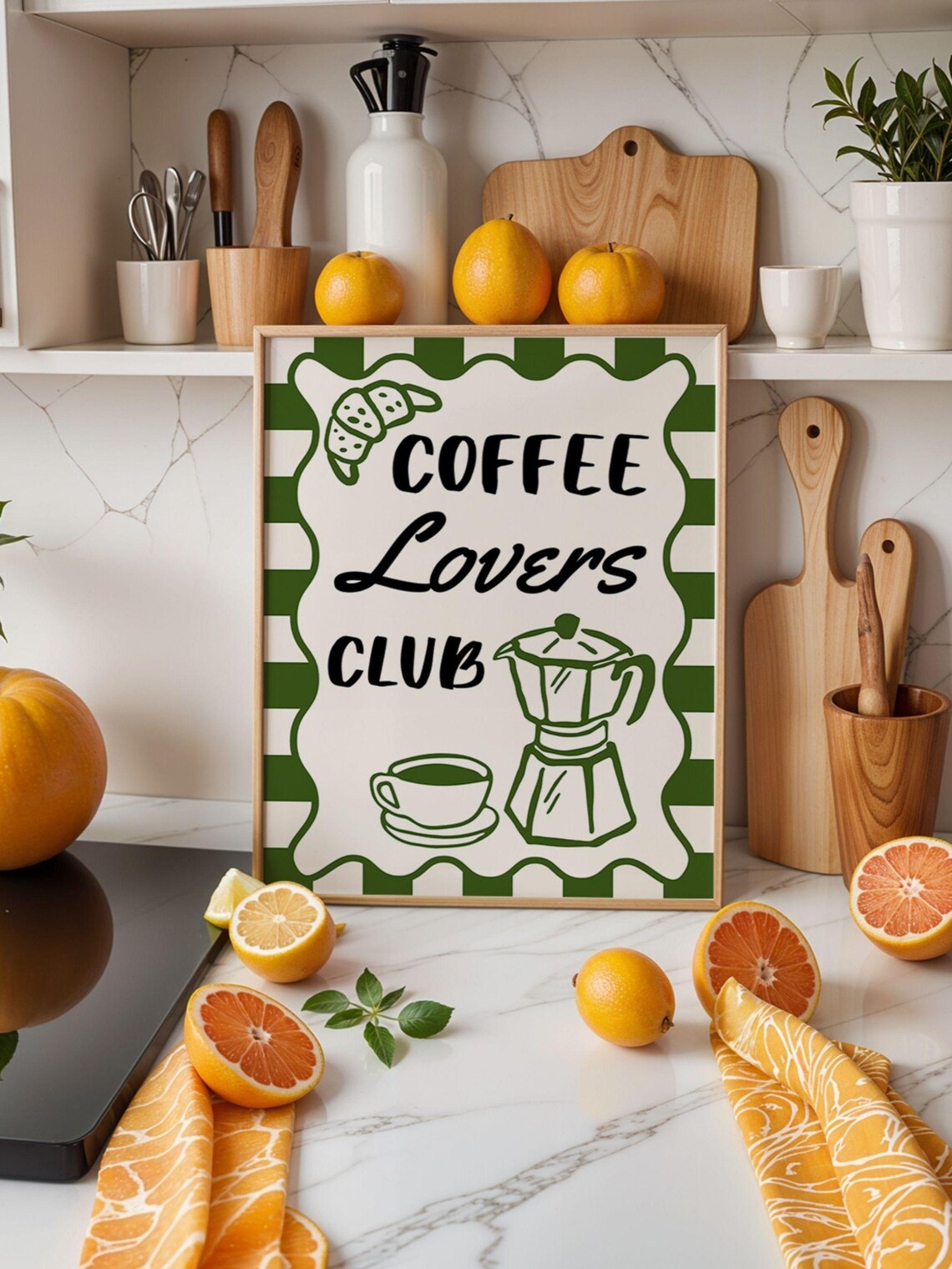 Coffee Lover Diner Style Kitchen Decor, Retro Design - Image 2