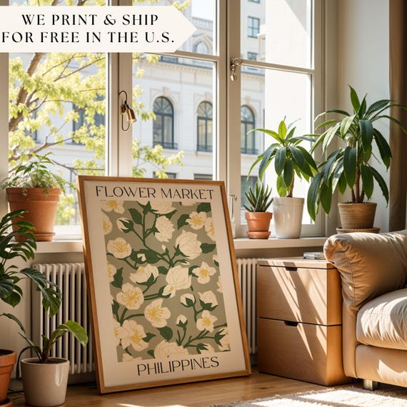 Philippines Flower Market, Matisse Style Art Print