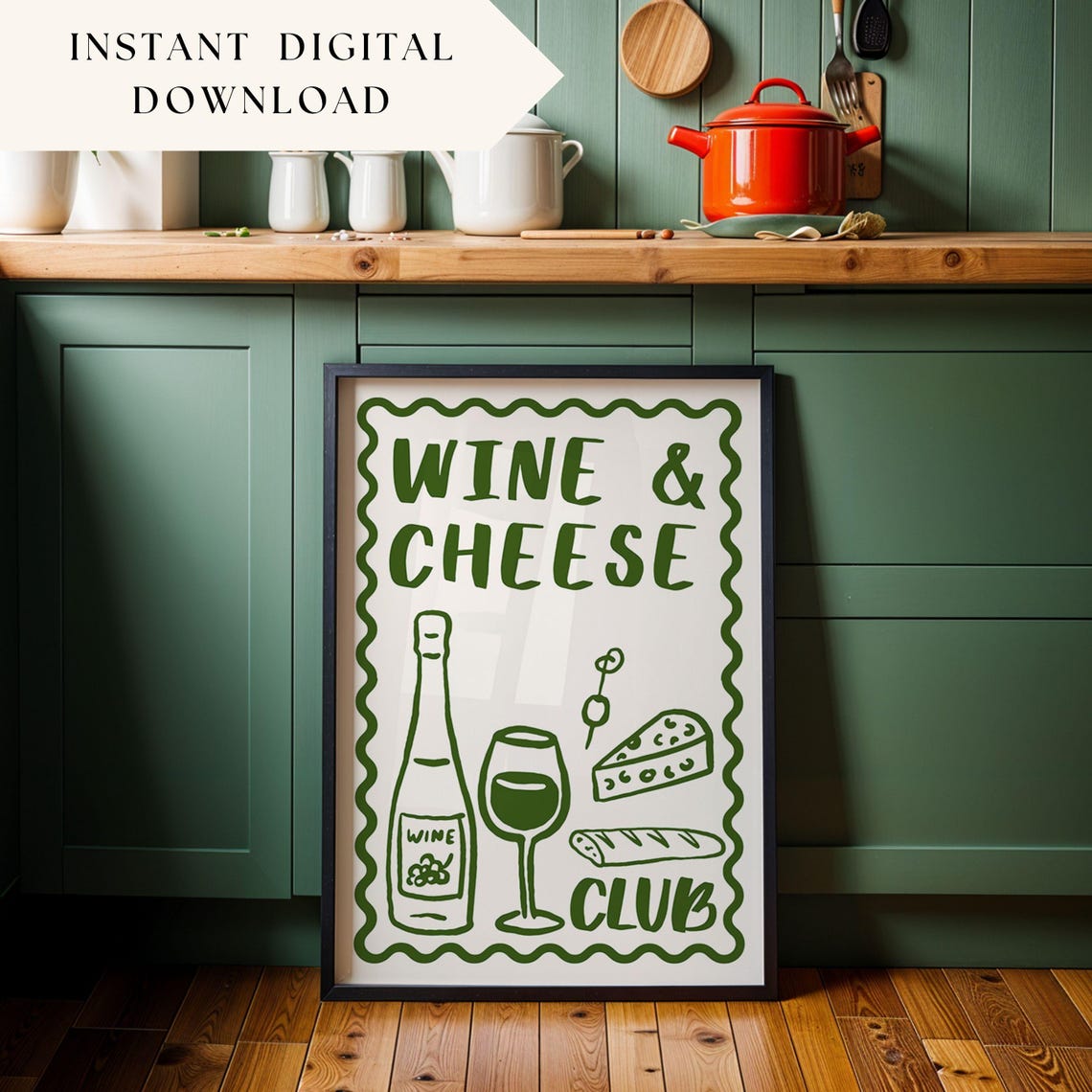 Wine Print, Restaurant Decor Art Print