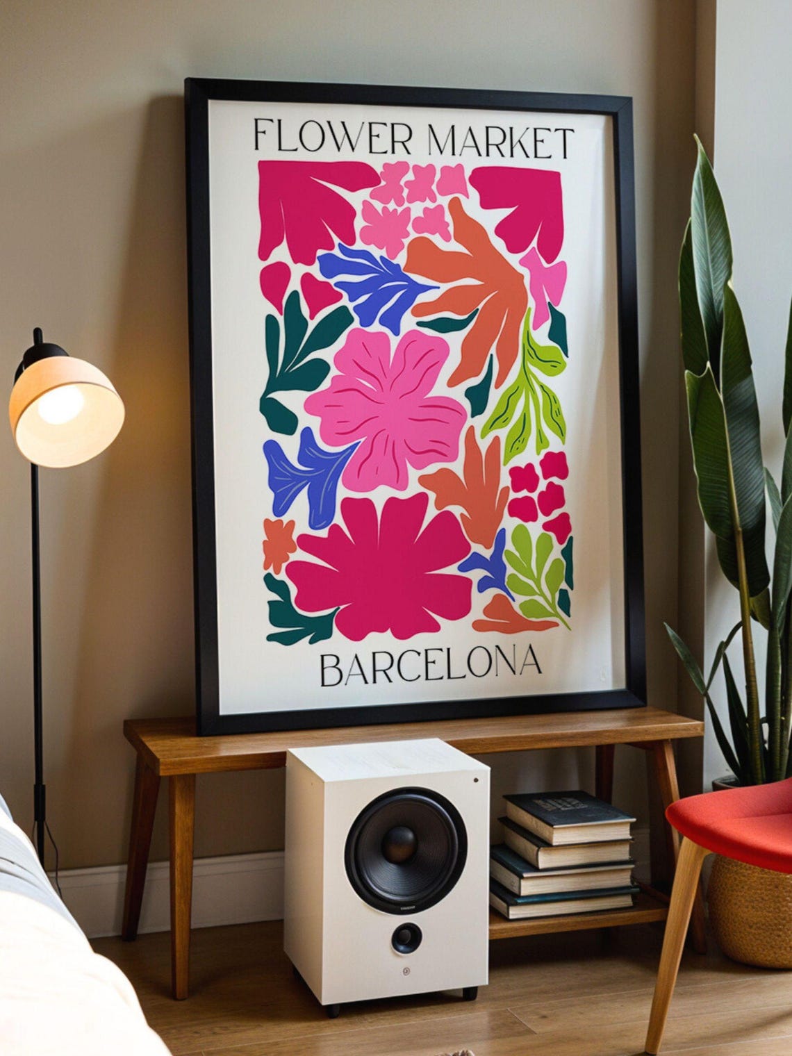 Barcelona Flower Market, Matisse Style Art Print - Image 2