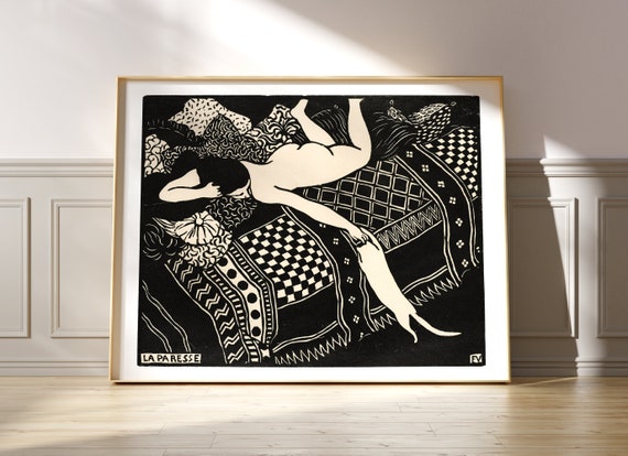 Felix Vallotton Nude Woman With Cat Woodblock Art Print