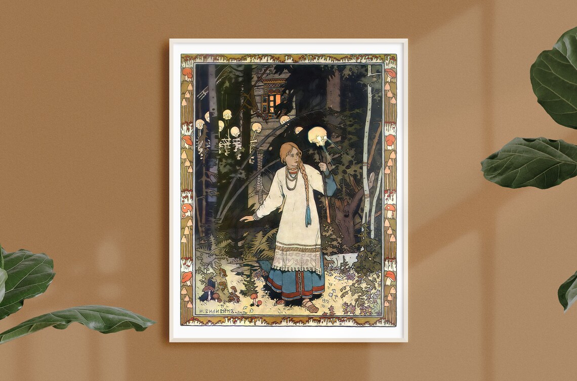 Vintage Woman Walking In The Forest Art Print - Image 2